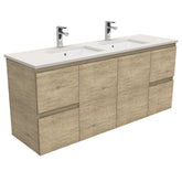 HEBREW Roman Sand 1500, Double Bowl + EDGE Industrial/Scandi Oak Wall-Hung
